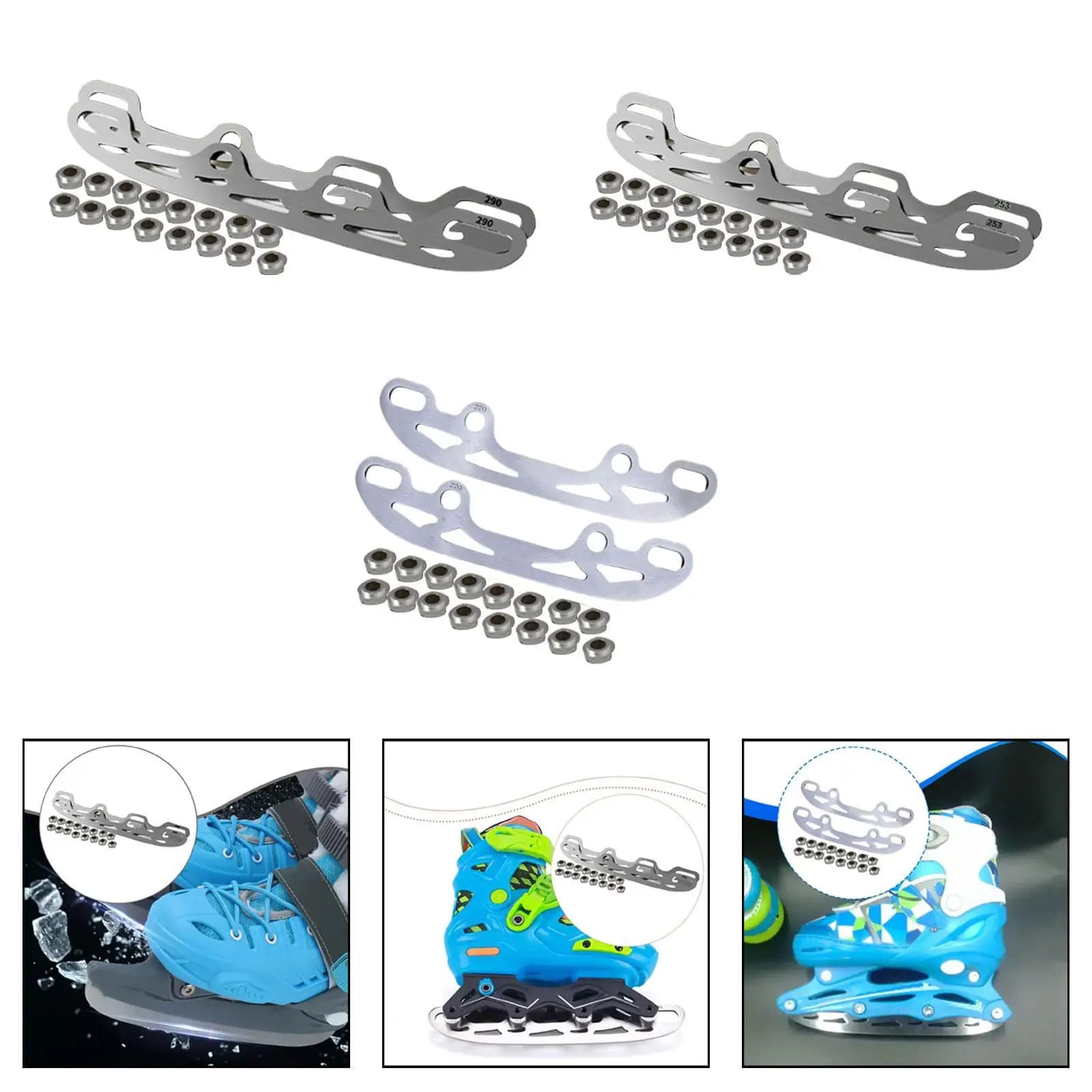 2x Skating for Roller Skating Replacement Easy Installation Conversion Multi Purpose Stainless Steel for Ices Sports