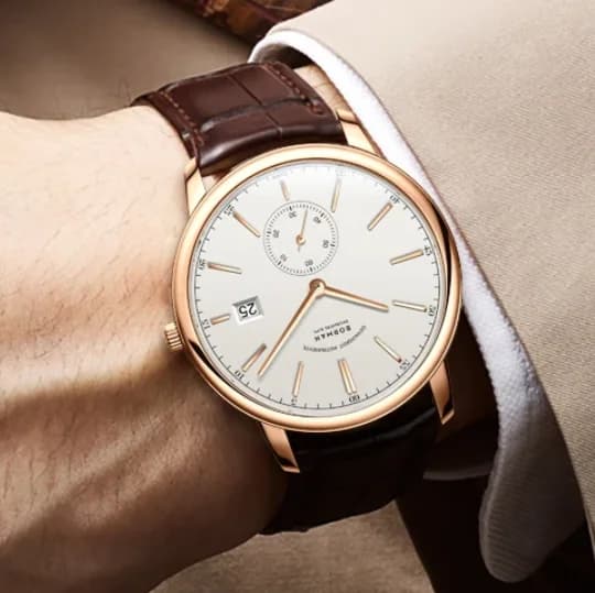 Orologio Automatico da Uomo BORMAN 40mm, Meccanico, Impermeabile, con Vetro Zaffiro e Quadrante Piccolo dei Secondi
