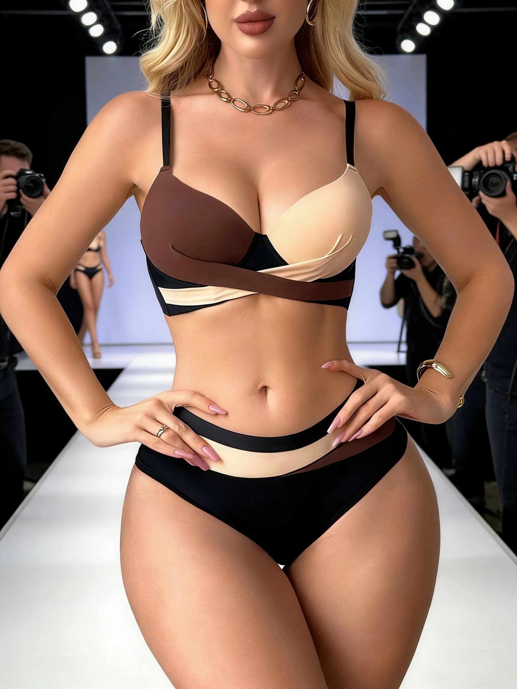 Set di biancheria intima da donna elegante a blocchi di colore, reggiseno push-up basic, comodi slip da donna per tutti i giorni, set di lingerie da donna con ferretto.