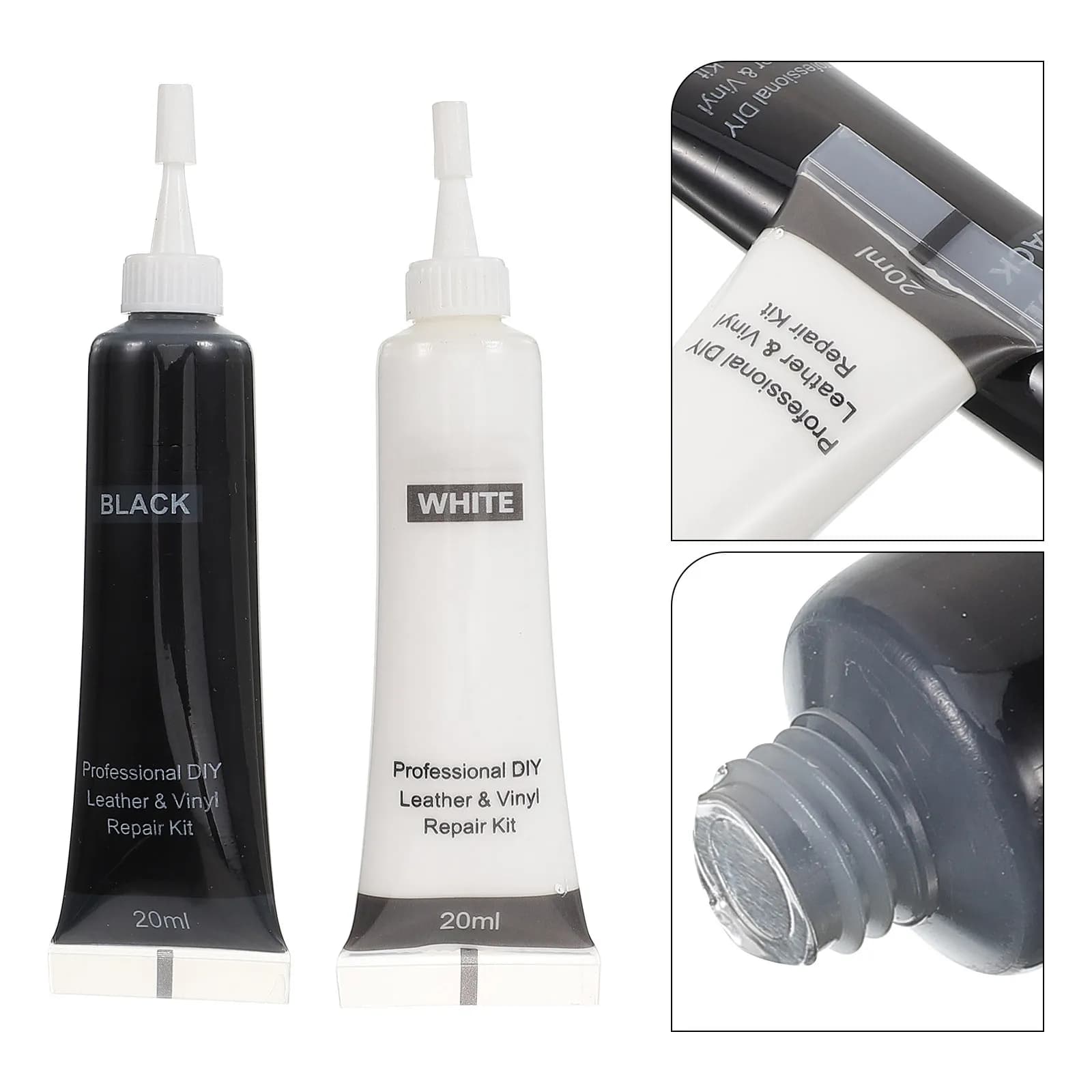 Kit di Riparazione Compatto e Portatile da 2 Pezzi per Sedili Auto, Divani, Mobili, Borse, Scarpe, Ripristino Vinile e Cruscotto