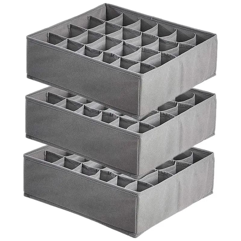 A76I-Storage Boxes 24 Cells Foldable Boxes Wardrobe And Drawer Order System For Socks And Small Accessories For Storing Socks