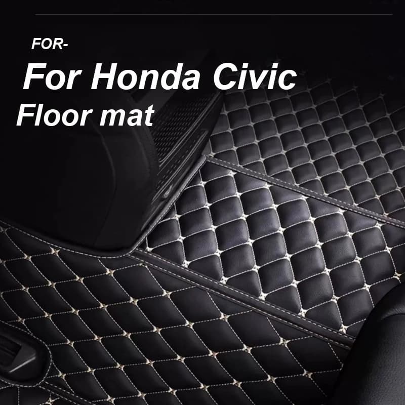 LUXURY Car Floor Mats For Honda Civic 2022 2023 2024 Carpets Styling Protect Accessories Rugs Foot Pad Parts Waterproof Covers