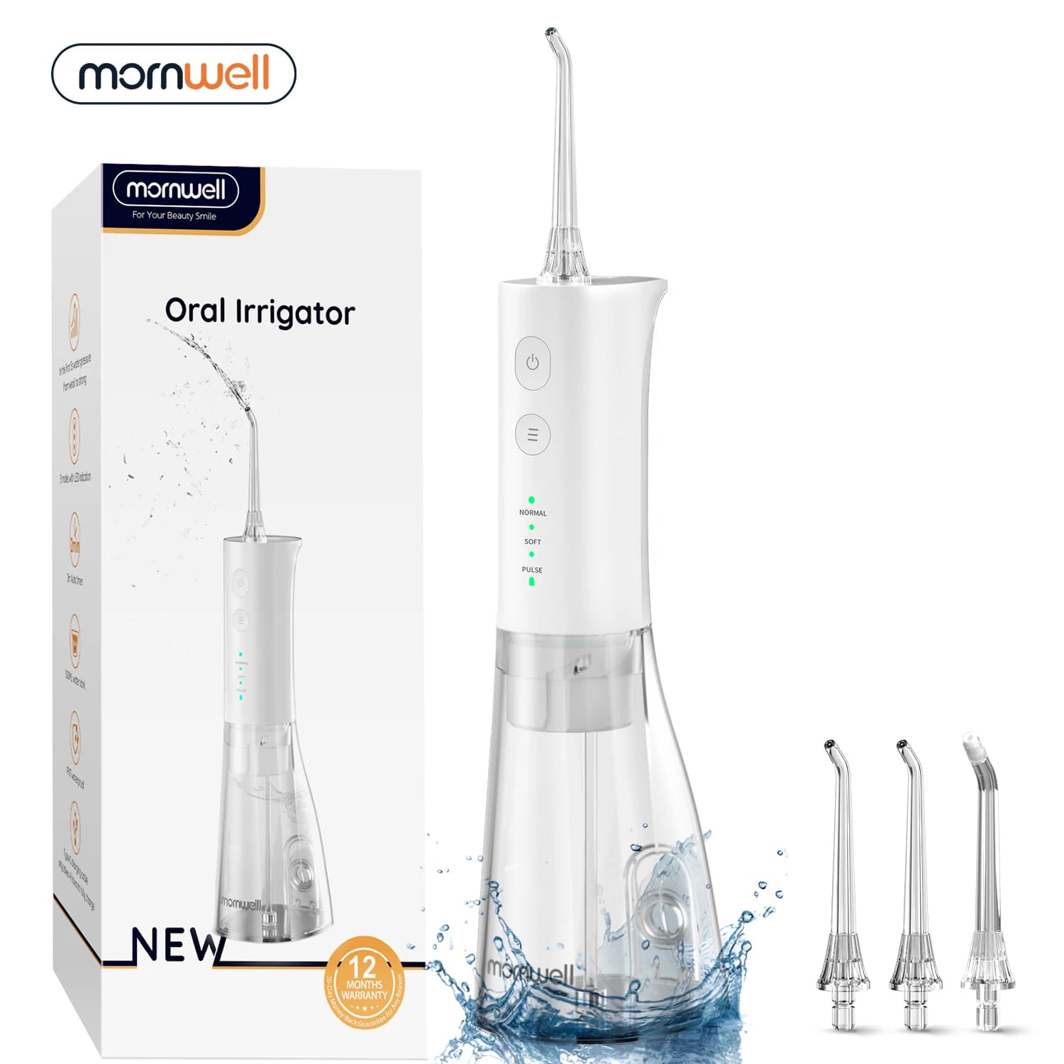 Nuovo Idropulsore Portatile F29/D52 Ricaricabile USB con 4 Getti per la Pulizia dei Denti