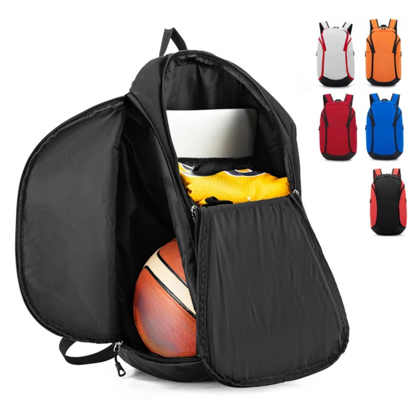 Backpack with Ball and Shoe Compartment Padded Backpack with Shoe Compartment Roomy Robust for Basketball Players