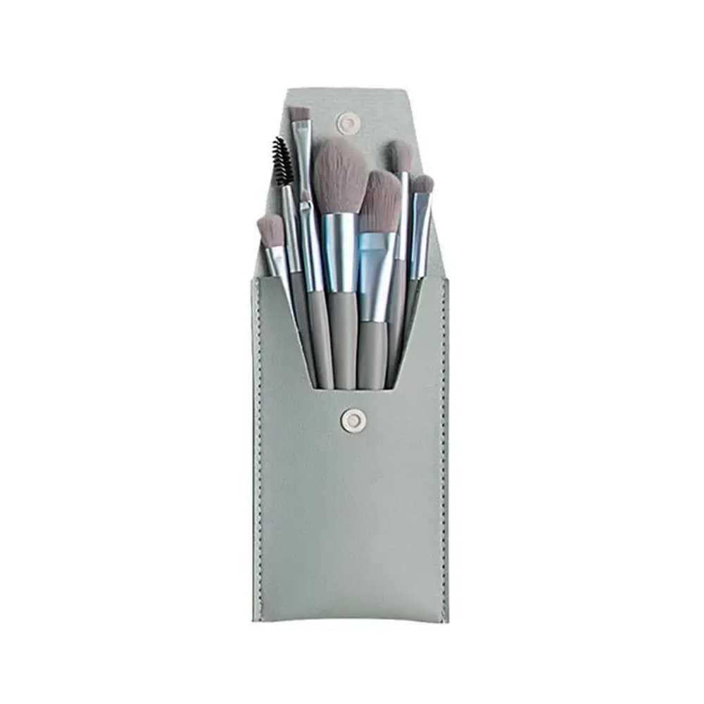 Set di 8 Pennelli per Trucco a Setole Morbide, Strumenti di Bellezza Sintetici Premium per Occhi e Viso con Borsa, Pennello per Ombretto per Principianti