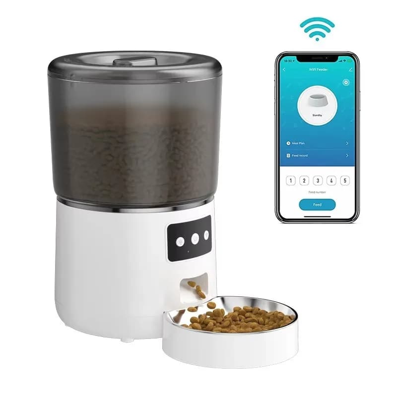 NPET 4L Automatic Remote Pet Food Storage Dispenser Feeder Premium Pet Bowls & Feeders