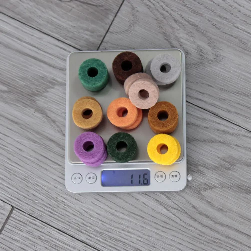 20 Pezzi Cuscinetti in Feltro Colorati per Piatti da Batteria, Protezioni Standard per Piatti, Compatibili con Tutte le Batterie, Efficaci Contro i Rumori dei Metalli