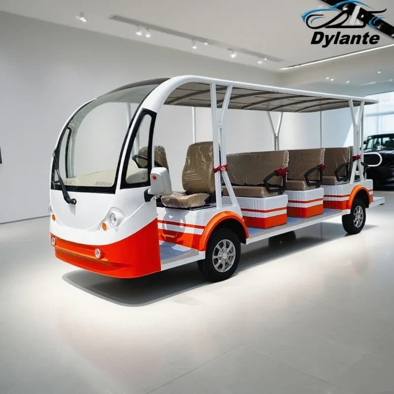 Autobus turistico elettrico economico legale da strada di vendita caldo, sistema CA da 5 kW/7 kW, pannello solare da 150 W, veicolo urbano, autobus turistico aperto