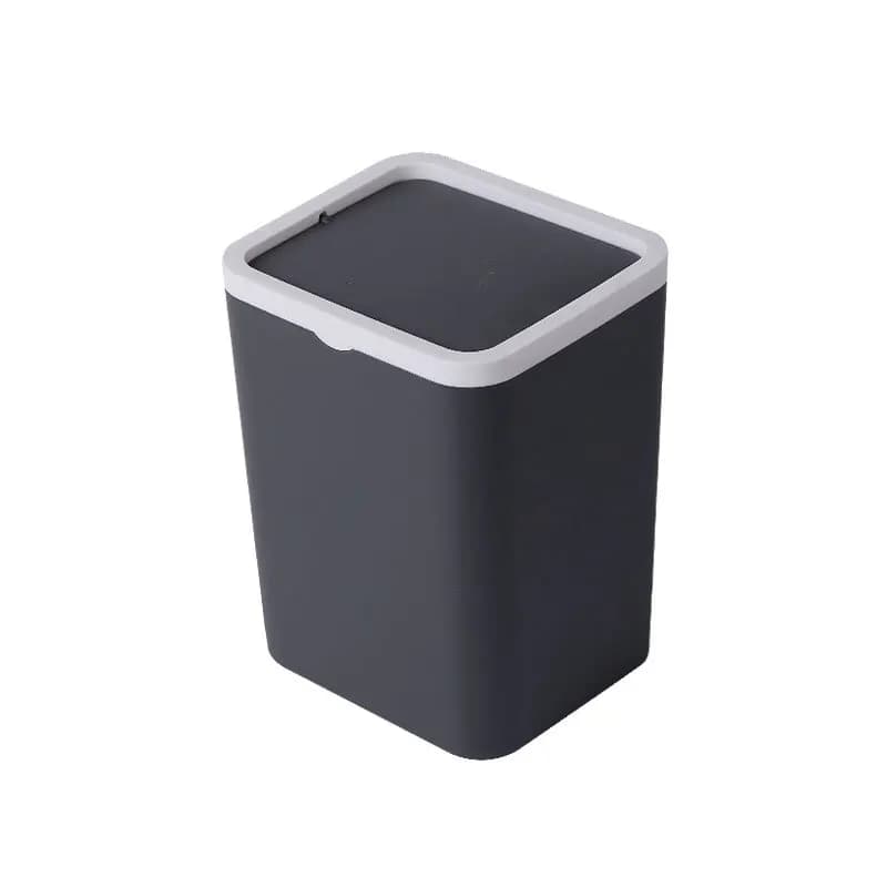 Mini Contenitore Quadrato con Coperchio, Cestino da Scrivania in Plastica, Pattumiera Compatta per Casa e Ufficio con Coperchio a Ribalta, Piccolo Contenitore per Rifiuti