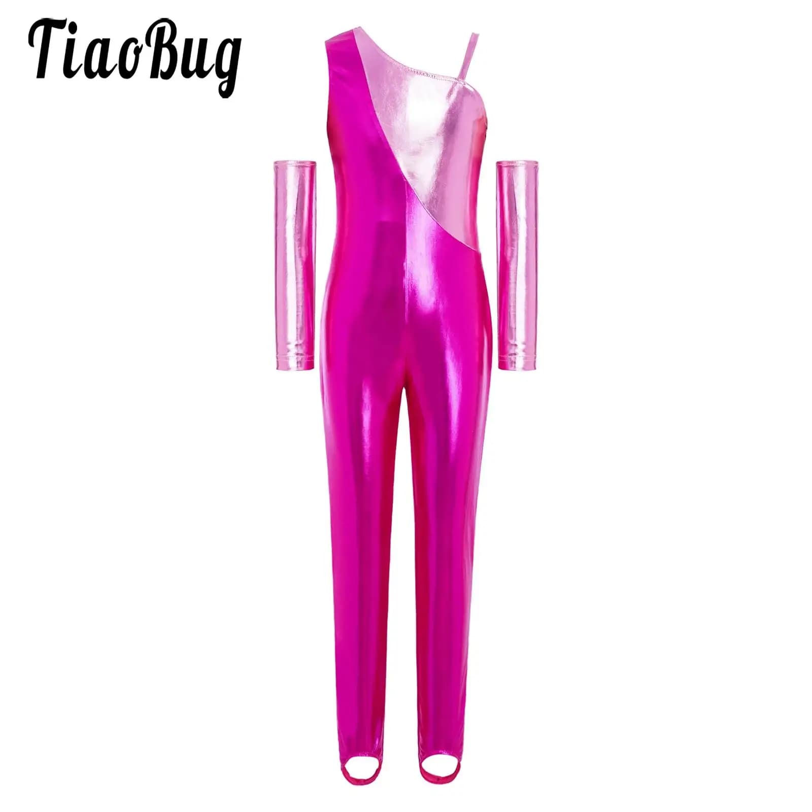 Bambini Ragazze Ginnastica ritmica Pattinaggio di figura Vestito Pattinaggio di figura Costume da ballo Staffa con zip metallica Set di tute e guanti