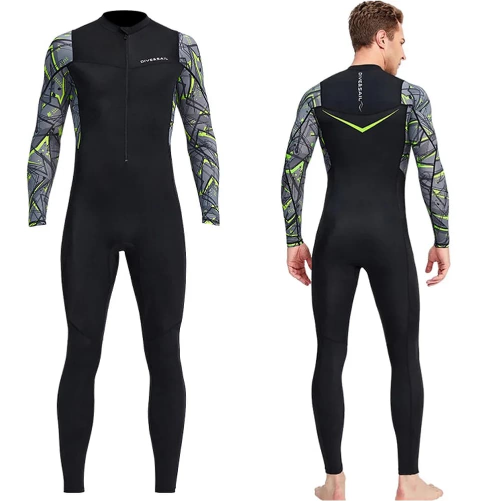 UPF50+ Full Swimwear for Men's Snorkeling and Surfing, Lycra Super Elasticized, Thin, Fast Drying, With Solar and Anti-Meduse Protection