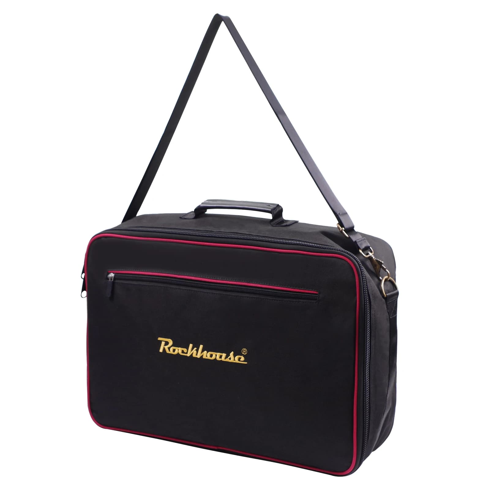 Borsa a pedale effetto Rockhouse borsa a tracolla portatile con cerniera in tessuto Oxford con tracolla staccabile (nero)