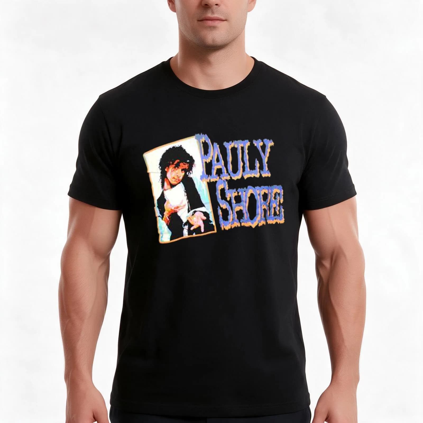 Find 1992 Pauly Shore Vintage Encino Man Era MTV VJ Classic 80's + 90's Pop Culture Neo-Hippie Grunge Iconic Comedian Pr T-Shirt