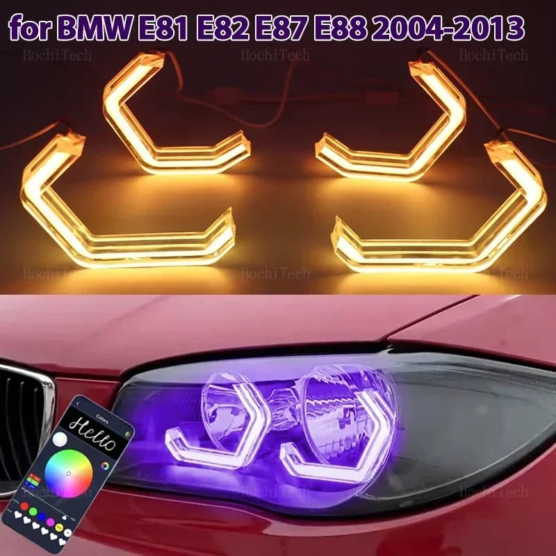 RGB M4 stile App di controllo LED Angel Eyes Anello Lampada Luce di marcia colorata DRL per BMW serie 1 E81 E82 E87 E88 2004-2013