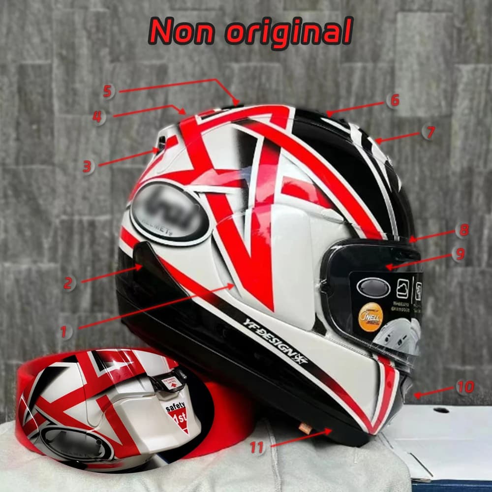 Casco moto piastra auricolare presa d'aria copertura presa d'aria prese d'aria anteriori strada piccolo spoiler per Arai RX7X ARAI RX-7X NAKANO