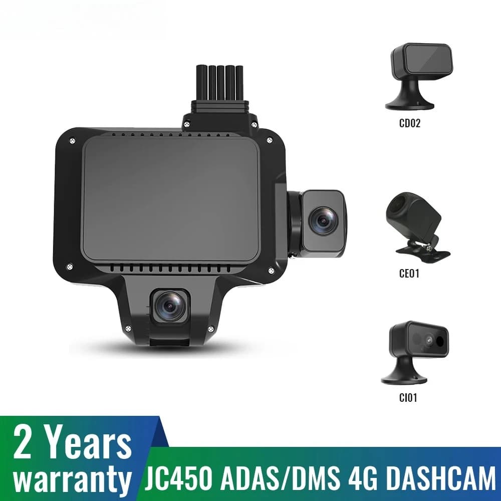 JIMIMAX ADAS 4G DashCam JC450Pro Registratore Video per Auto 4CH/5CH Visualizzazione in Tempo Reale Tramite Telefono 24/7 AI Auto GPS DVR APP