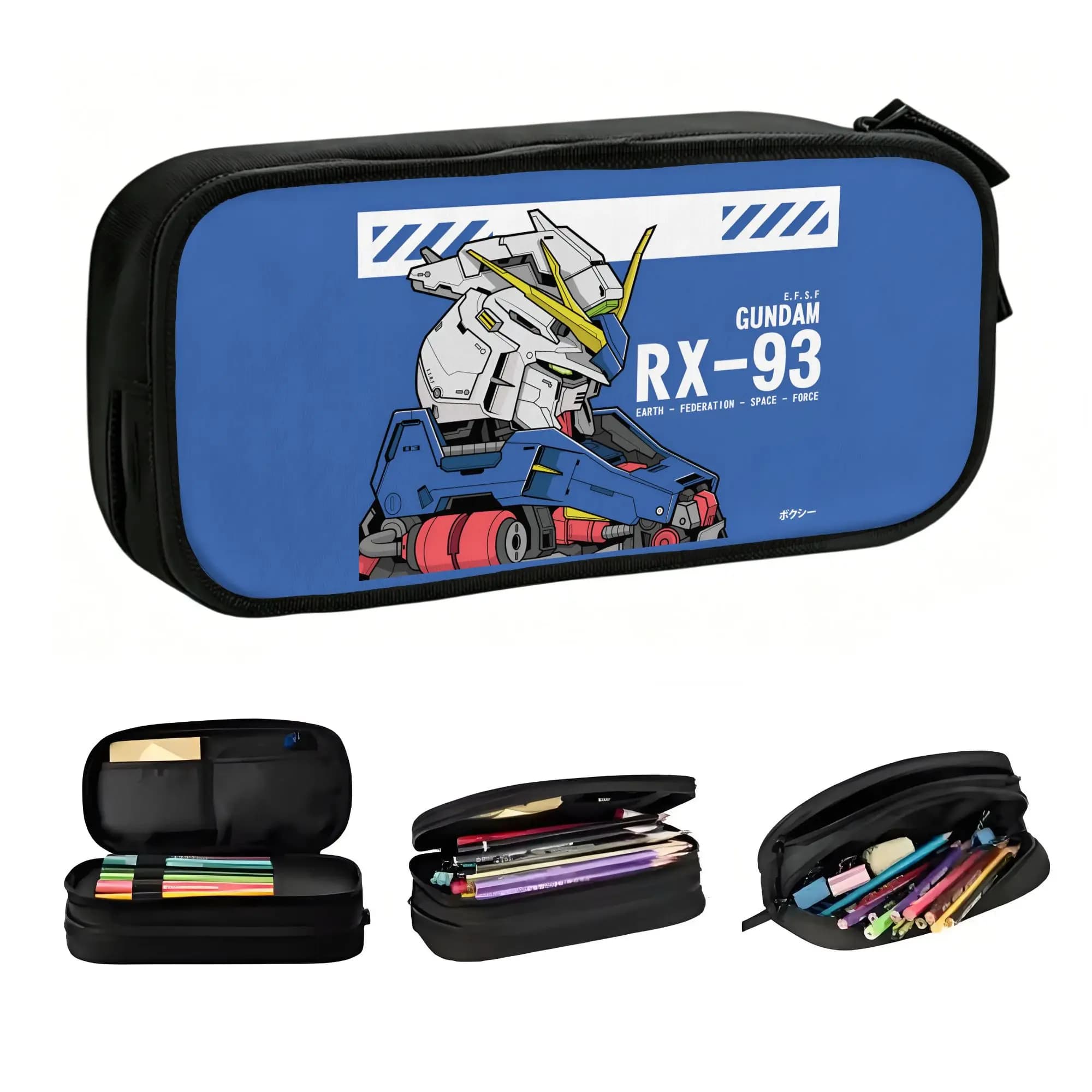 Kawaii Gundams Pencil Cases for Women Men Large Storage Anime Pencil Pouch Stationery