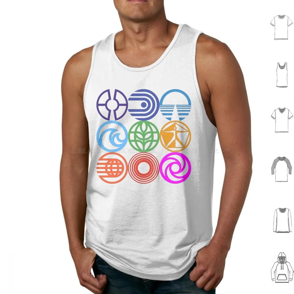 Retro Logos Tank Tops Vest Sleeveless Center Wdw Walt World World Future World Parks World Of Motion Wonders Of Life Spaceship