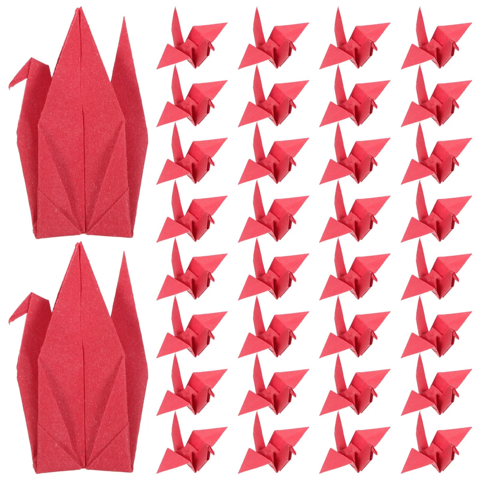 100 Pcs Red Paper Crane Finished Product Japanese Craft Decoration Handmade Origami Crafts Diy Hanging Folded For Wedding Party