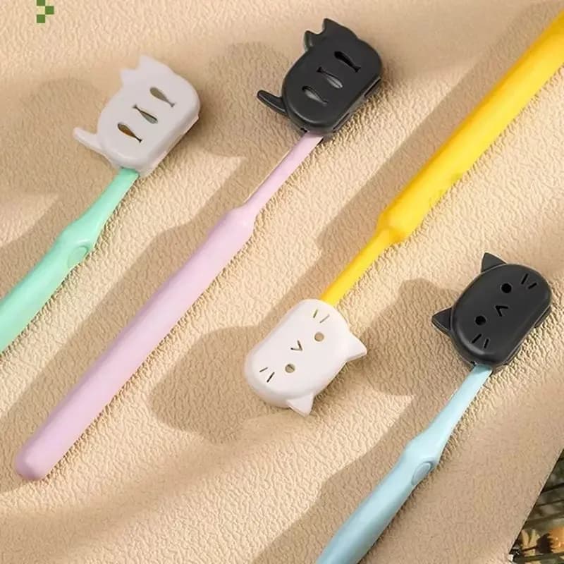 4 pcs toothbrush cover for cats travel toothbrush housing cute kitten toothbrush protection for head portable hygienic storage box for Toothb