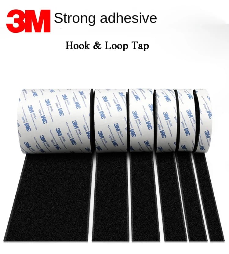 3M 9448A Nastro adesivo biadesivo nero 3m 16-38mm Forte non traccia Resistente alle alte temperature Nastro di fissaggio con gancio e anello