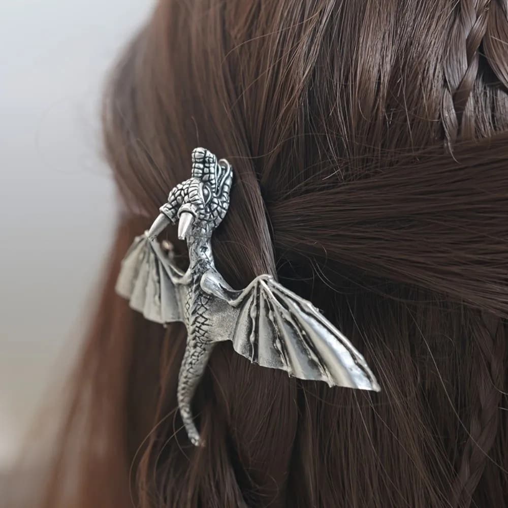 Vintage Viking Dragon Hairpin Unique Personalized Flying Dragon Hair Clip Elegant Hair Accessory Retro Spring Clip Birthday Gift
