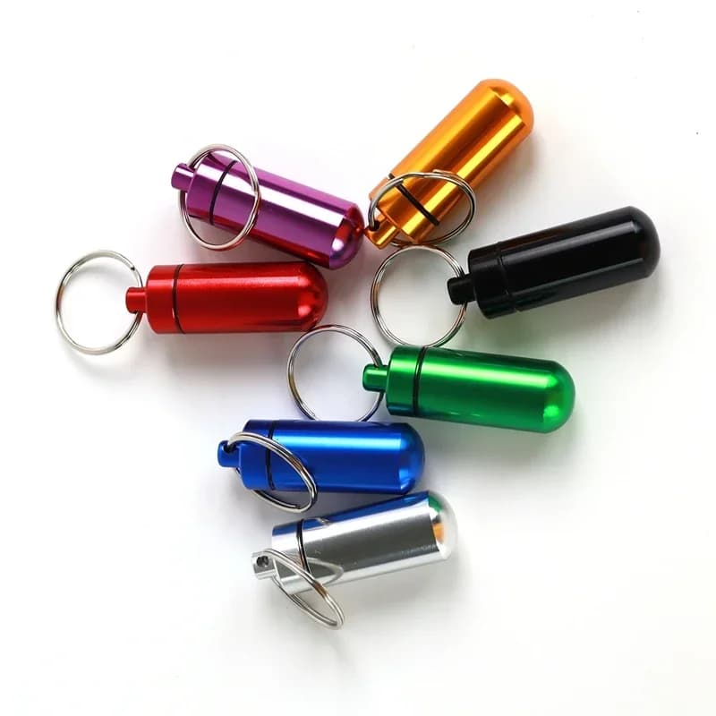 Mini Portable Folders Waterproof Aluminum Cases Tablets Bottle Medicine Vitamin Pills Fish Oils Container Storage Organizer