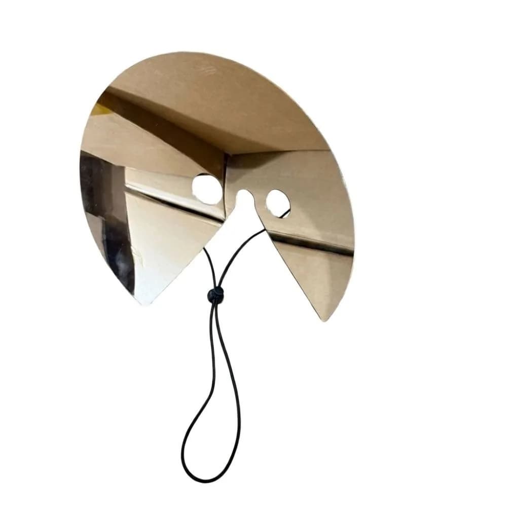 Maschera a specchio rotonda integrale indossabile, accessorio fotografico, maschera a specchio in acrilico, maschera riflettente con effetto di distorsione visiva, costume per adulti per feste.