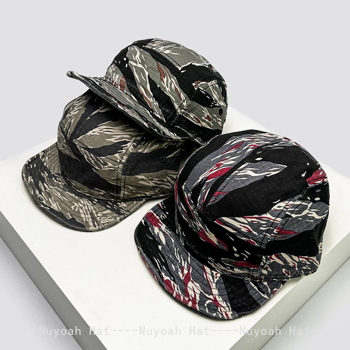 New Men Women American Retro Camouflage Solid Baseball Hats Sunshade Personal Versatile Short Flat Eaves Peaked Caps Fashion Ins
