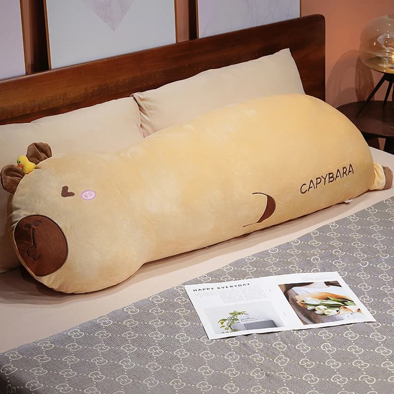 Cuscino Lungo per Adulti a Forma di Capibara, Decorazione per la Casa, Supporto Lombare, Cuscino Schienale in Tessuto Morbido
