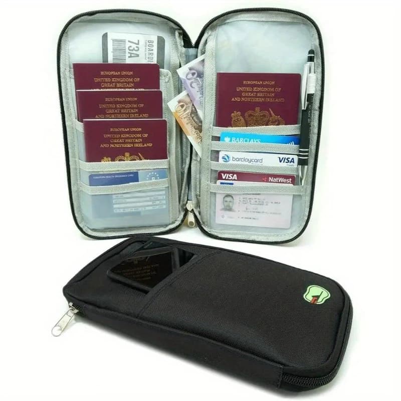 1PC accessori da viaggio custodia con cerniera borsa portafoglio borsa organizer da viaggio porta carte di credito porta biglietti per documenti passaporto