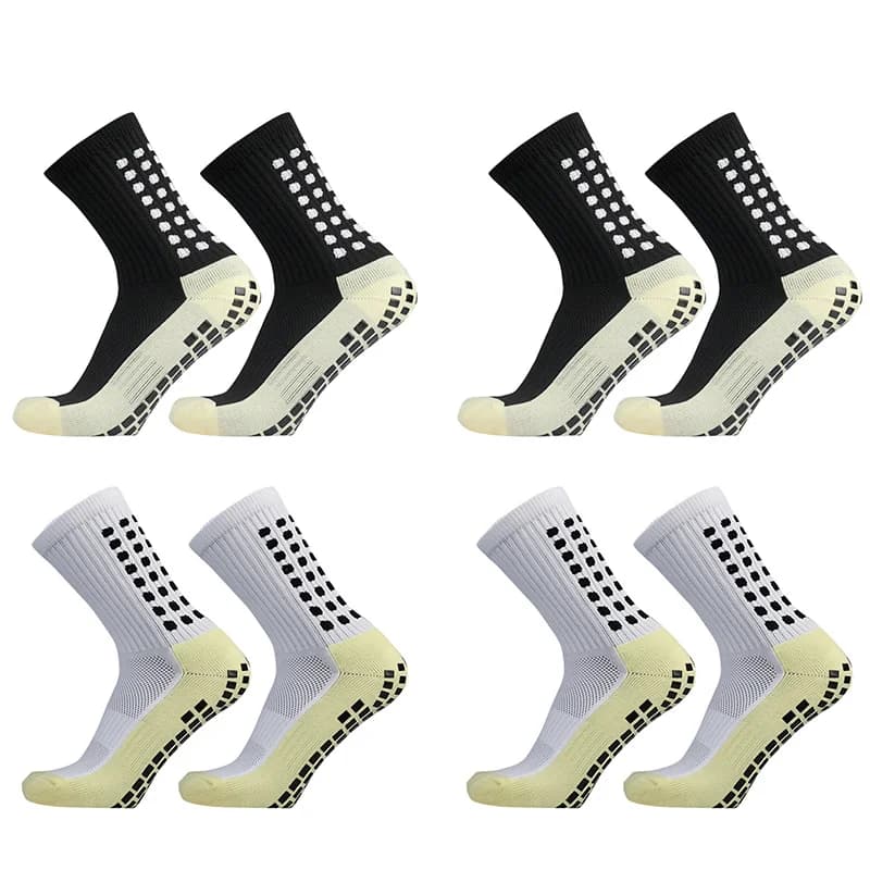 1/4 pairs Anti-slip Soccer Women Men Outdoor Sport Grip Football Yoga Socks