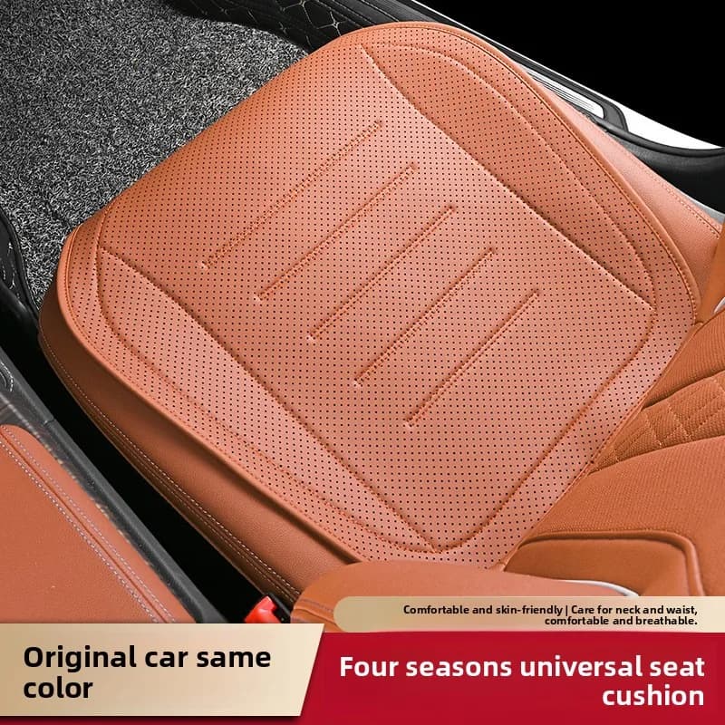 Cuscino per sedile universale ultrasottile per auto Coprisedile perforato in pelle nappa, sedile ventilato, traspirante e anti-fouling