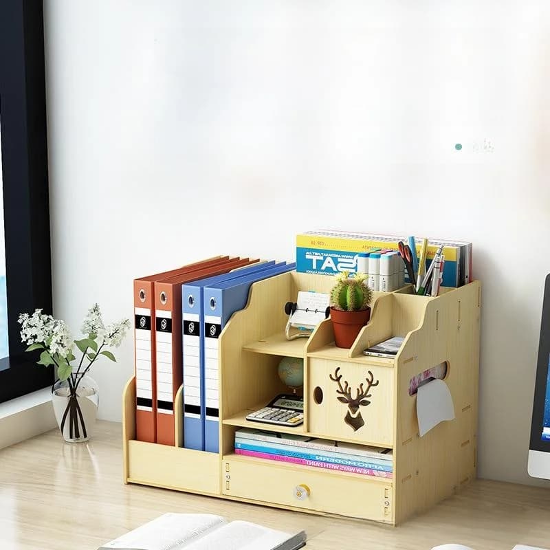 Organizzatore da Scrivania per Documenti, Porta Documenti Multistrato A4 in Legno, Accessori per l'Organizzazione Domestica