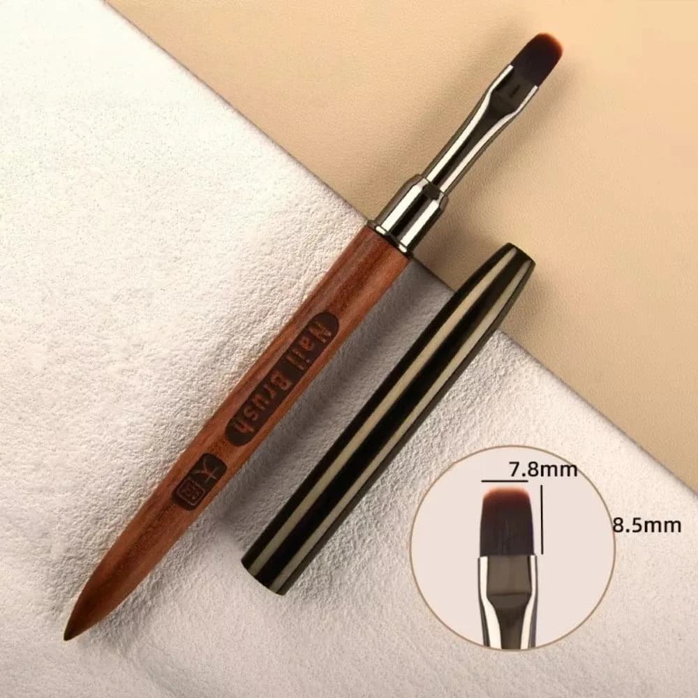 Wooden Nail Art Brush DIY Painting Brush No Brush Marks Nail Art Liner Brush No Shedding with Pen Cap Gel Painting Brush