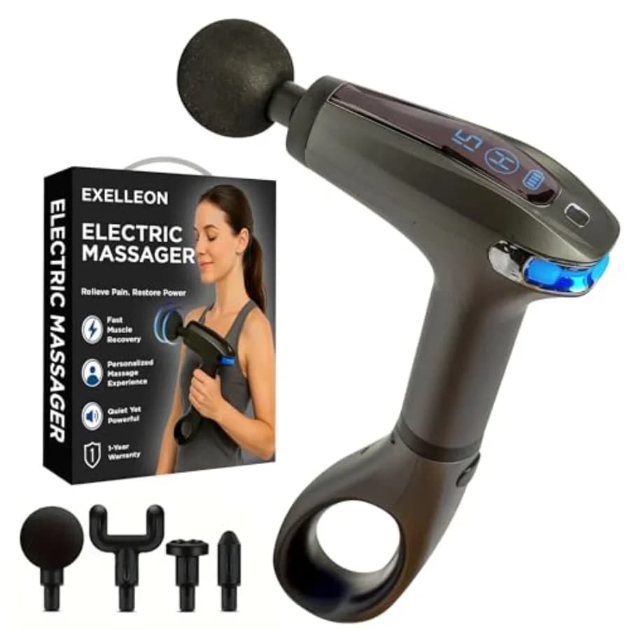 Percussion Massage Gun for Deep Textiles, to Relieve Pain in Back and neck, Muscular Massage