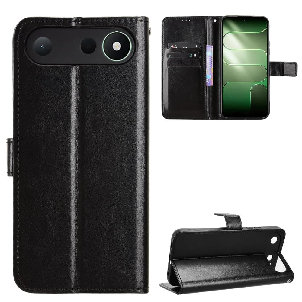 Custodia di lusso in pelle PU con funzione portafoglio e laccetto per Tecno Spark 50 5G, supporto per telefono