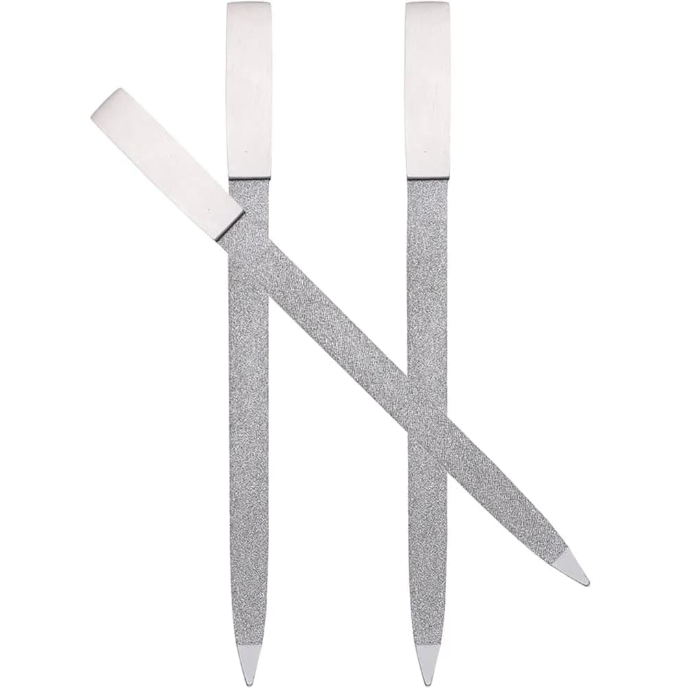 Set di 3 Lime per Unghie in Acciaio Inossidabile a Doppia Faccia, Strumenti per Manicure Resistenti alla Ruggine, Rimozione Rapida e Liscia dello Smalto