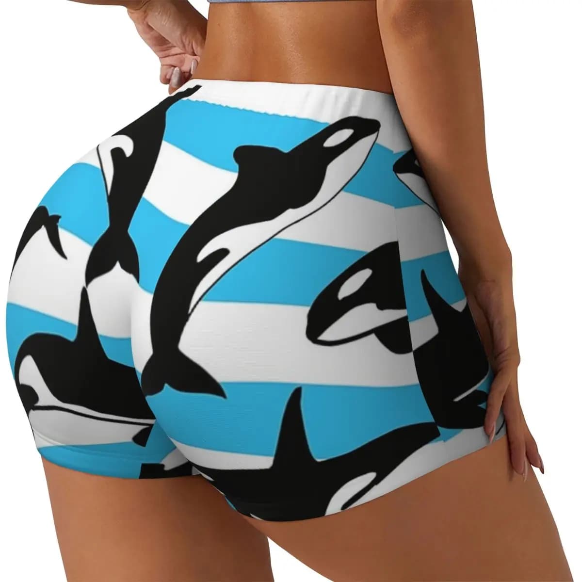 Orca Killer Whale Personalized Gym Training Shorts for Athletic Volleyball Bikers