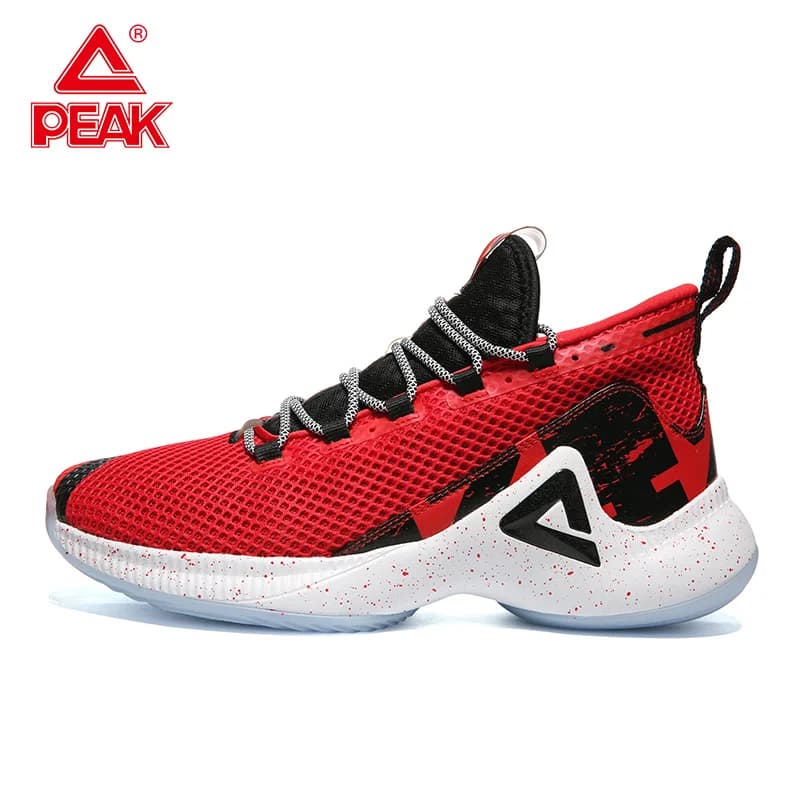 PEAK Men's Basketball Sneakers P-MOTIVE Breathable Ball Bearing Outdoor Sports Shoes Non-slip Sports Shoes EW02071A
