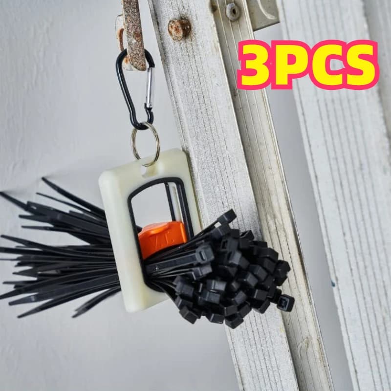 Organizzatore per fascette stringicavo quadrate in plastica mista, fascette stringicavo autobloccanti, organizer portatile e riutilizzabile per fascette stringicavo