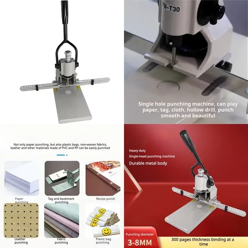 Manual Round Hole Plastic Bag Punching Machine for Photo Album Tag Binding Photo Album Tag Punching Machine