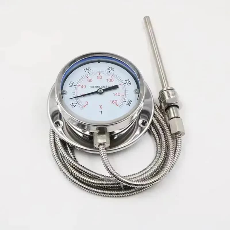 Industrial pressure sensor with industrial capillary oil level thermometer