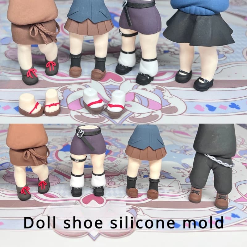 Ultra Light Clay Q Version Doll tutti i tipi di scarpe stampo in Silicone fai da te argilla polimerica animazione personaggio dei cartoni animati scarpe che fanno strumenti