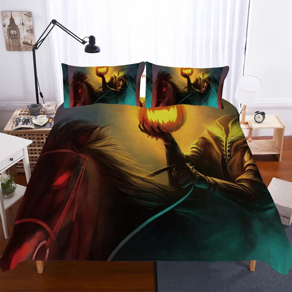 Biancheria da letto con teschio Set letto Happy Halloween Set biancheria da letto per bambini Ragazzi Juego De Cama Ropa De Cama 150x200cm 140x210cm Set copripiumino