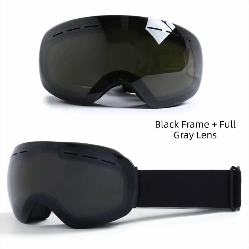 Unisex Windproof Clip-On Ski Goggles Big Ski Mask Anti-Fog Magnetic Clip-On Goggles Double Layers Snow Goggles Snowboarding