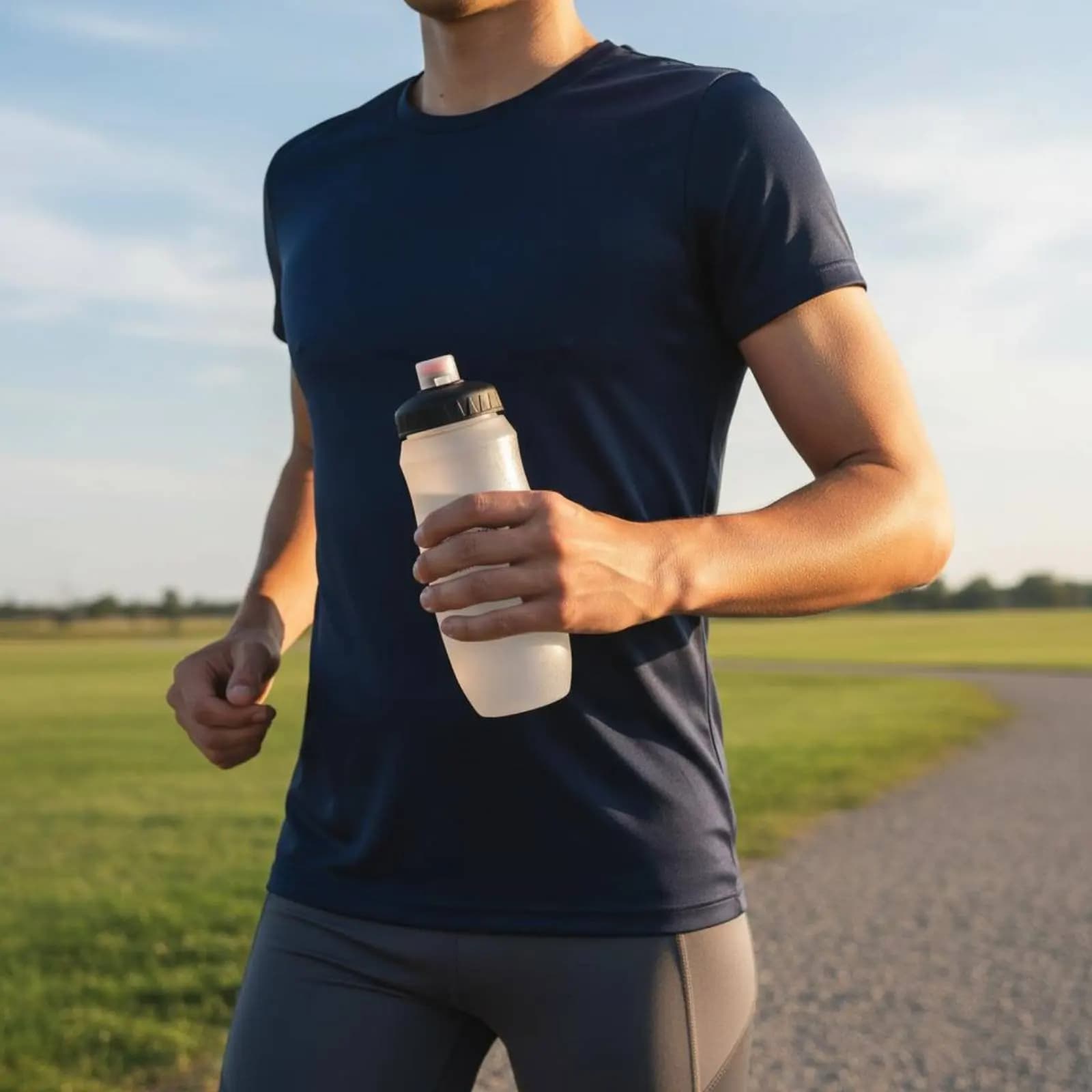 Curved Sports Bottle Squeezable Cycling Water Bottle Portable Anti-Slip Grip for Cyclists