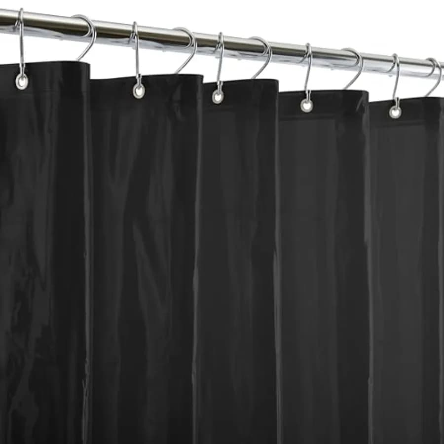 Heavy Shower Curtain Liner, 12 Rust Resistant Metal Grommets, 3 Weighted Magnet Hem