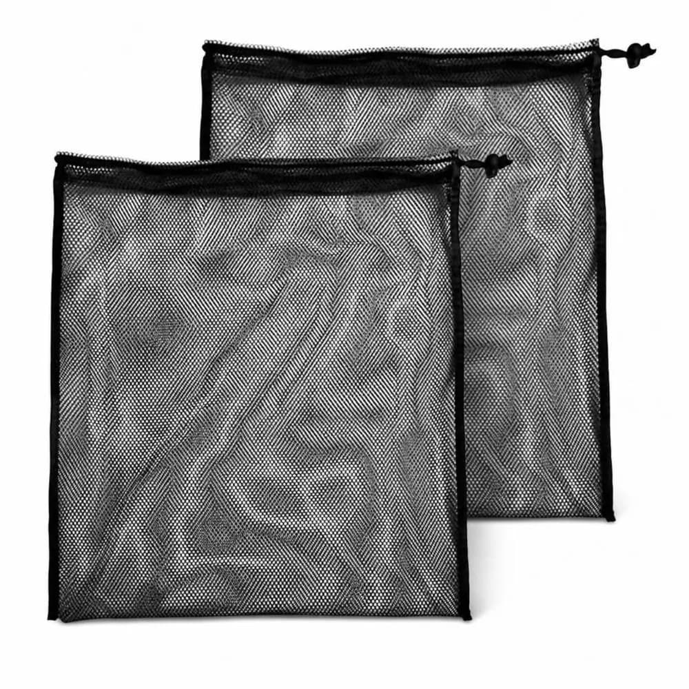 2 Pack Polyester Mesh Drawstring Bag Cord Lock Closure Breathable Sports Equipment Storage Sack Fine Mesh Laundry Drawstring Bag