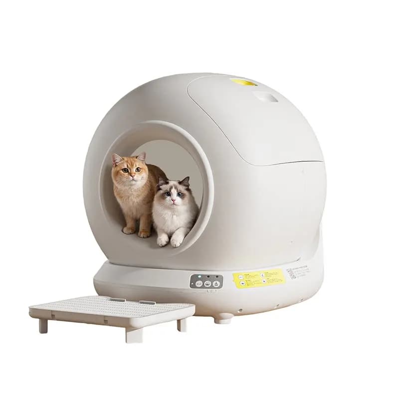 Lettiera intelligente per gatti, toilette automatica per gatti, semichiusa, anti-odore, telecomando elettrico WIFI di grandi dimensioni, accessori per gatti
